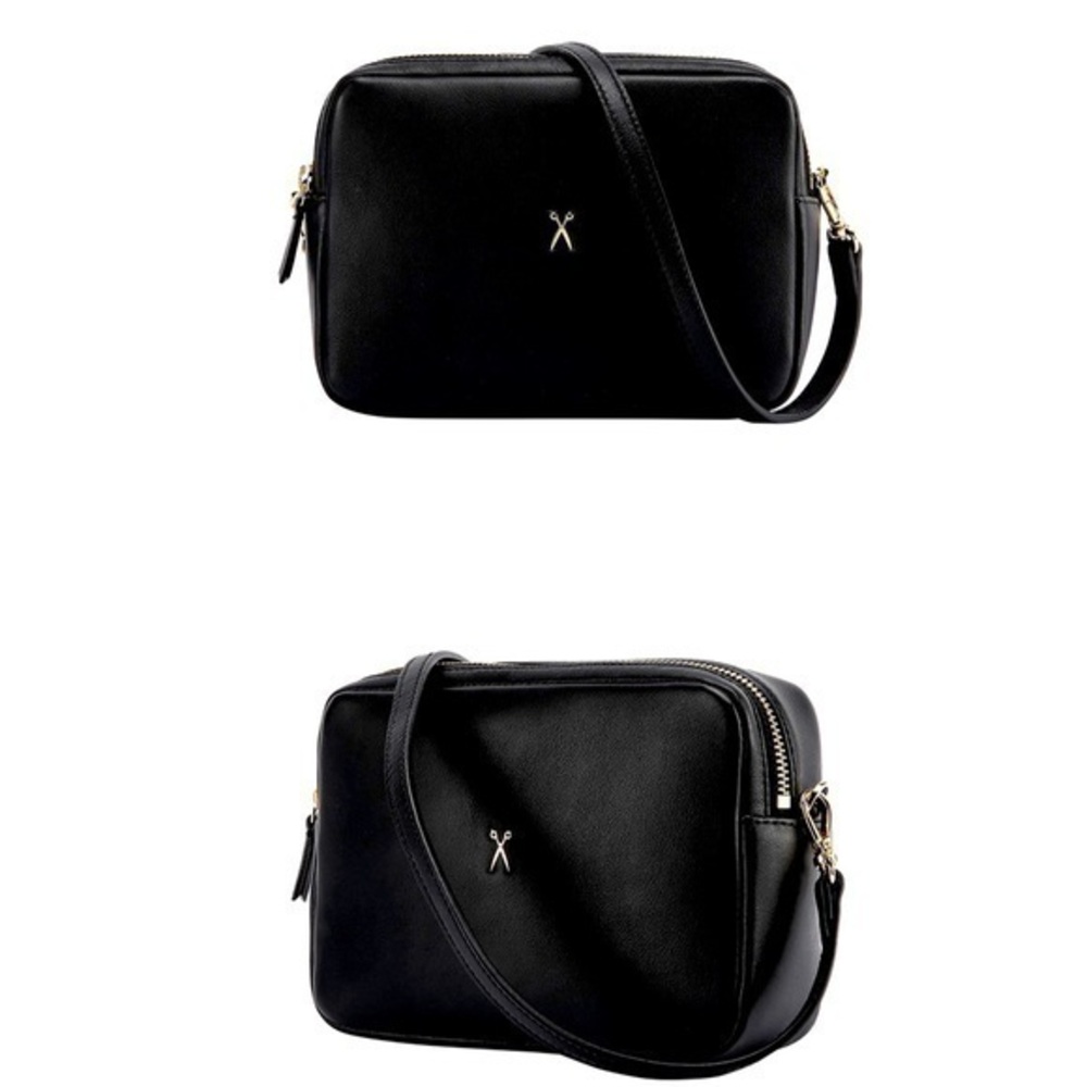 Joseph and Stacey OZ Mini Square Bag Rich Black Gold scissors crossbody purse